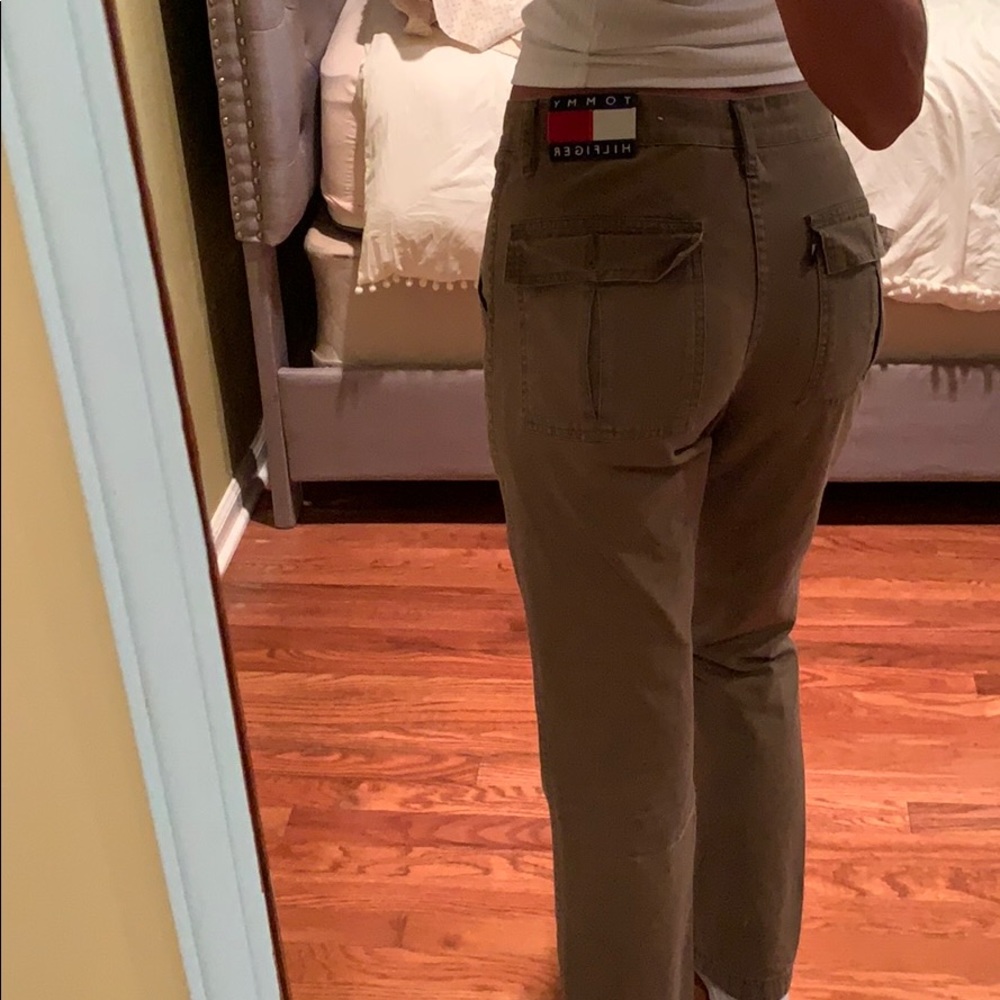 Vintage Tommy Hilfiger green flared cargo pants
